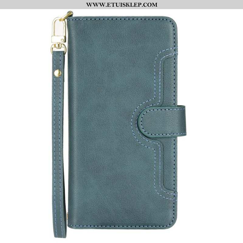 Etui Folio do Google Pixel 7 Pro Skóra Dwoinowa Liczi